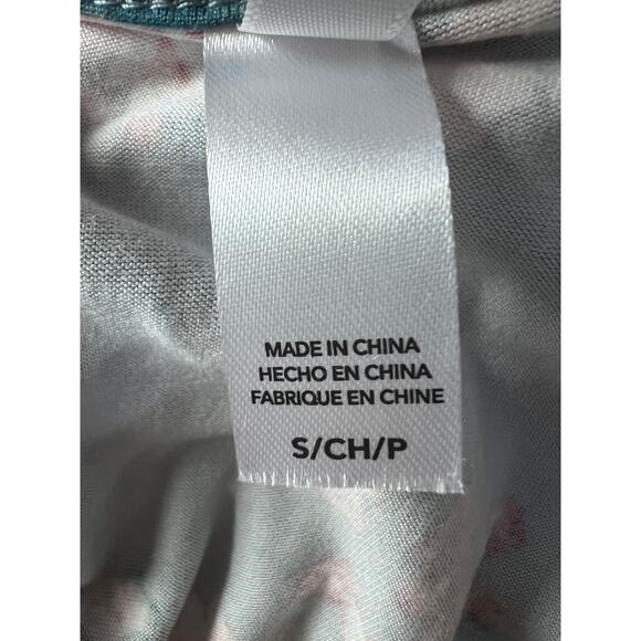 FLORA NIKROOZ WOMENS SMALL JADE FLORAL PRINTED LONG SLEEVE PAJAMA TOP ONLY GREY - Picture 8 of 11